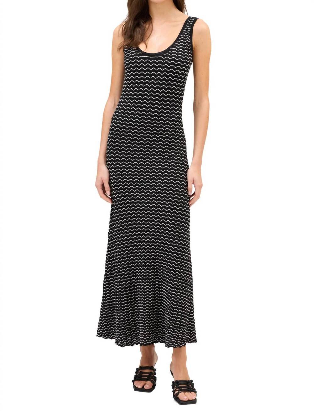 NEW ALLISON NEW YORK reid maxi dress in black/ivory